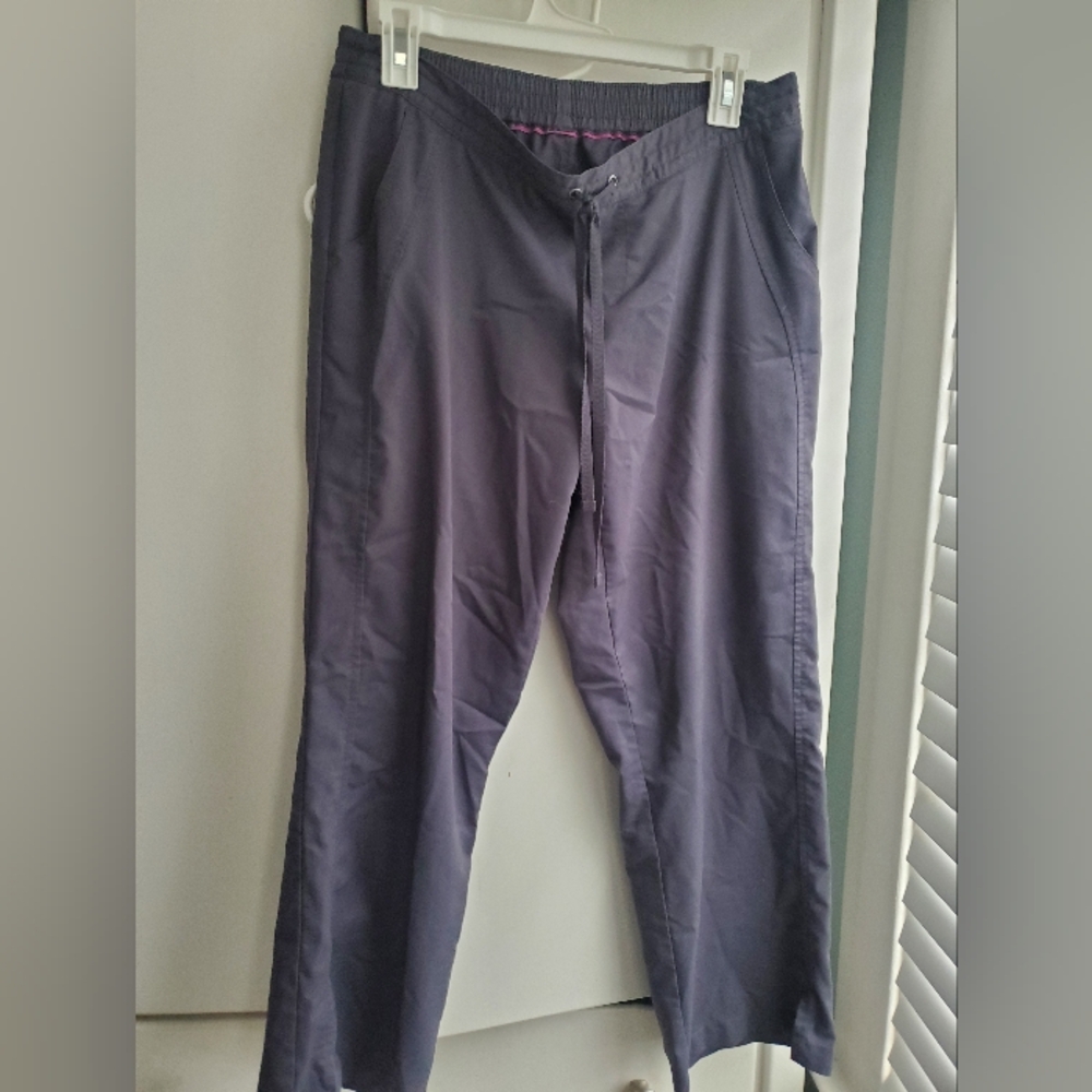 Womens Healing Hands Purple Label Drawstring Casual Pants In Pewter Size M